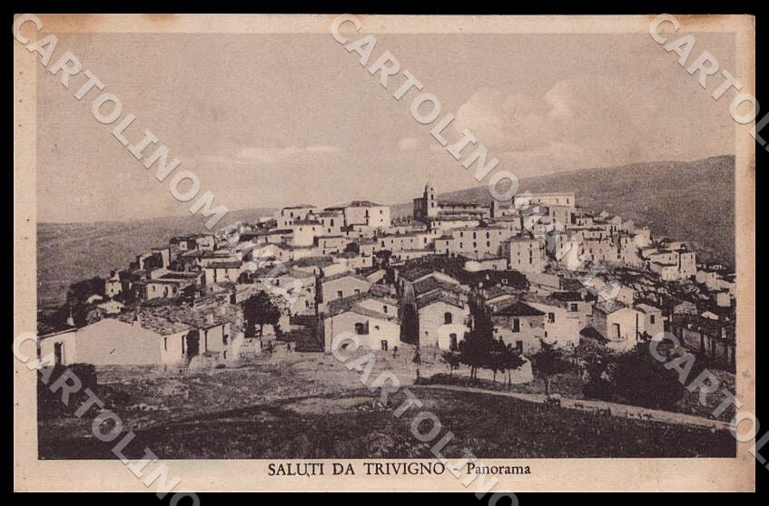 Potenza Trivigno Saluti da Panorama PIEGA ABRASA cartolina GM1162 – fronte
