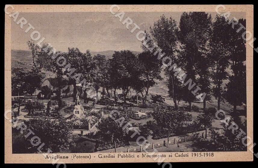 Potenza Avigliano Giardini Pubblici Monumento Caduti 1915 1918 cartolina GM1168 – fronte