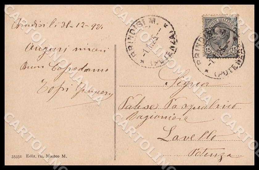 Potenza Brindisi di Montagna Panorama cartolina GM1175 – retro