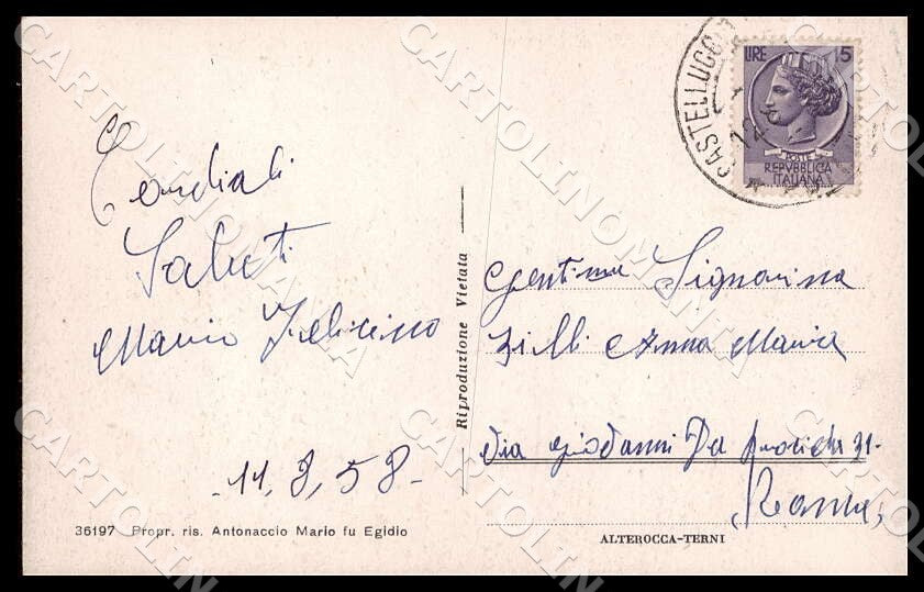 Potenza Castelluccio Inferiore Saluti da Alterocca cartolina GM1186 – retro