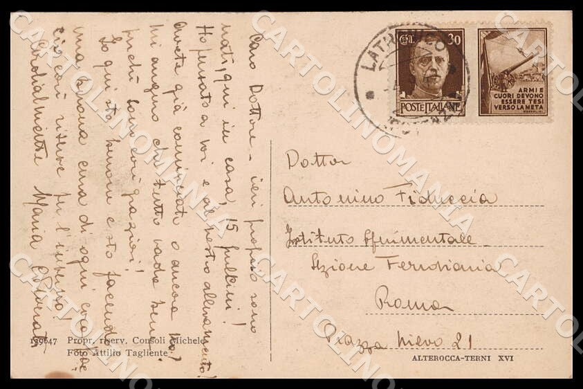 Potenza Latronico Panorama visto Castello Alterocca cartolina GM1193 – retro