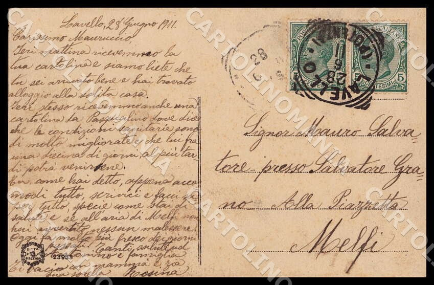 Potenza Lavello Lato Est cartolina GM1200 – retro