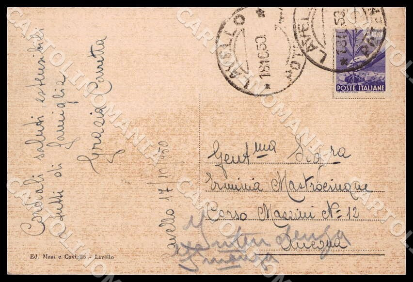Potenza Lavello Corso Giustino Fortunato Auto cartolina GM1202 – retro