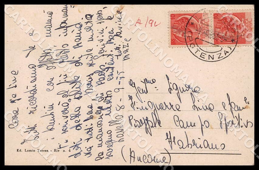 Potenza Lavello Via Carducci cartolina GM1205 – retro