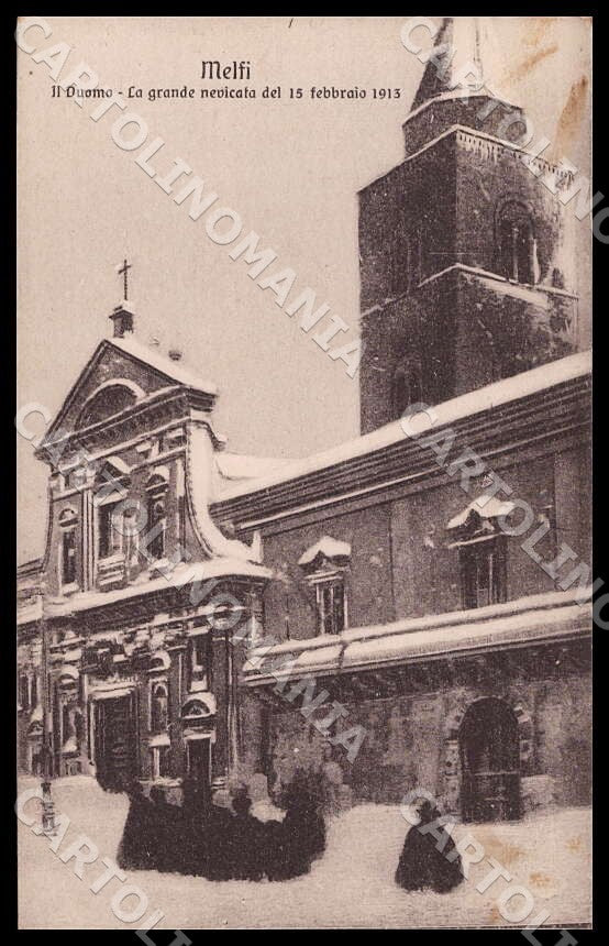 Potenza Melfi Duomo grande nevicata 15 febbraio 1913 cartolina GM1209 – fronte