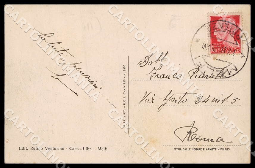 Potenza Melfi Panorama parziale Castello Normanno cartolina GM1215 – retro