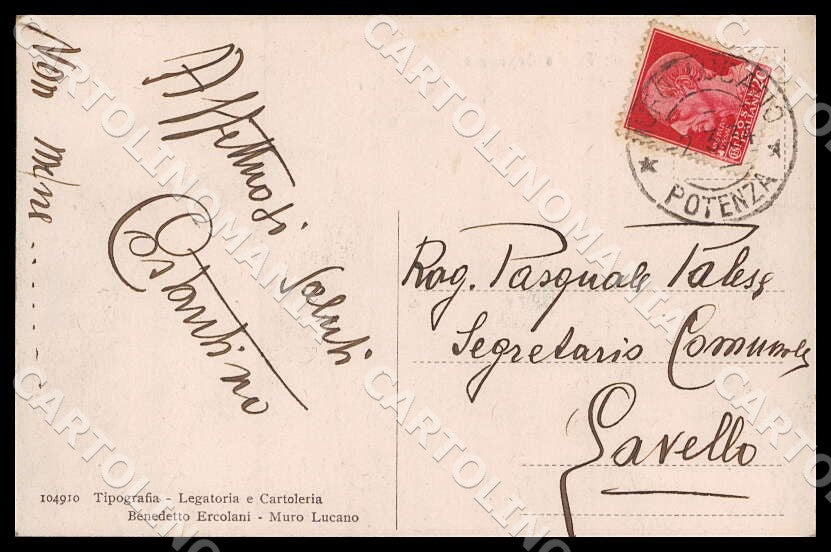 Potenza Muro Lucano Rioni Raia Capomuro cartolina GM1218 – retro