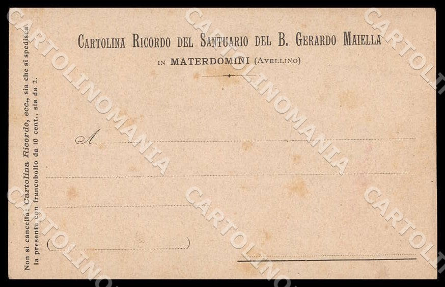 Potenza Muro Lucano Immacolata Gerardo Maiella Materdomini cartolina GM1222 – retro