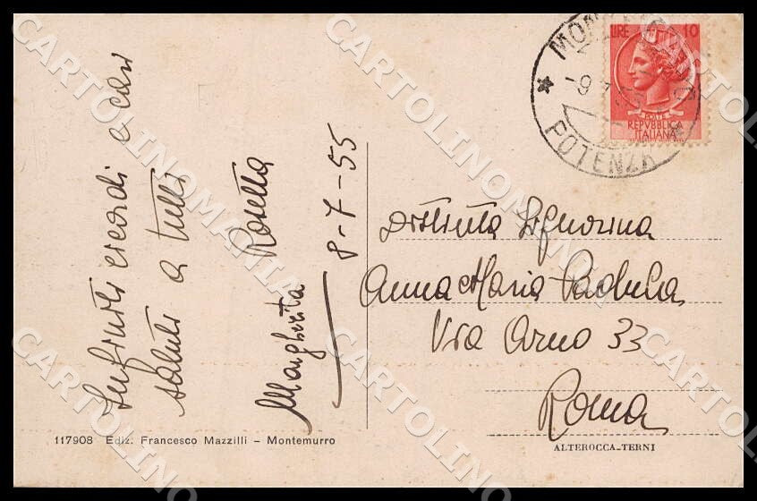 Potenza Montemurro Asilo Infantile Chiesa Santo Antonio cartolina GM1223 – retro