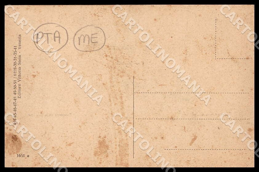 Potenza Palazzo San Gervasio Piazza Popolo PIEGATA MACCHIE cartolina GM1231 – retro