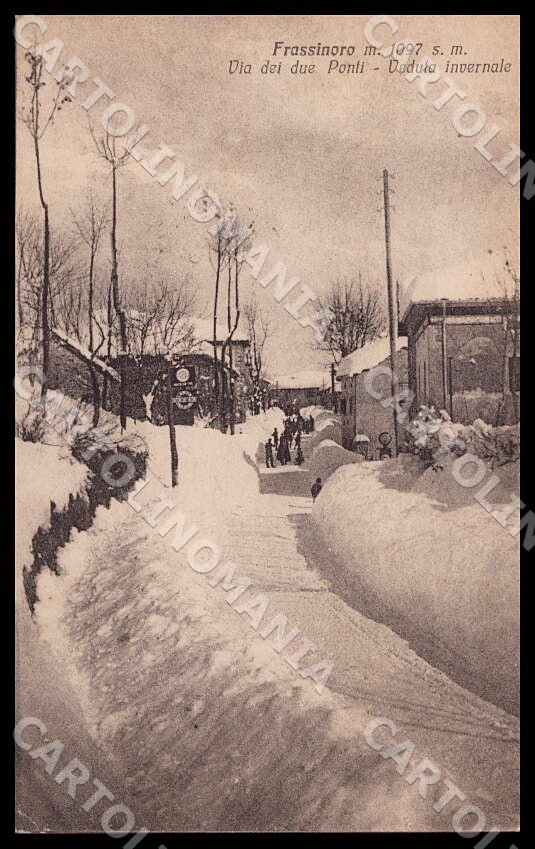 Modena Frassinoro Via due Ponti Veduta invernale Nevicata cartolina GM1232 – fronte