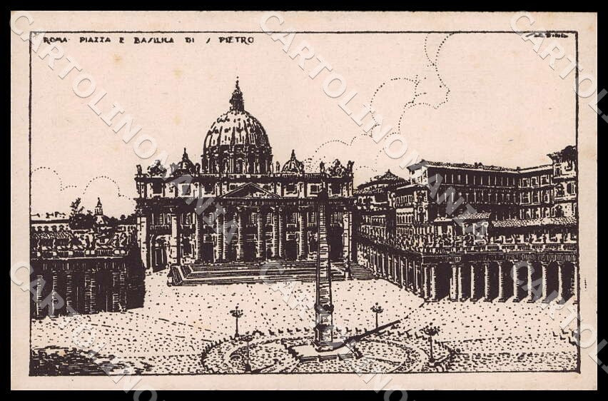 Roma Città Scattina Vaticano Piazza Basilica San Pietro cartolina GM1234 – fronte