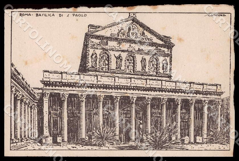 Roma Città Scattina Basilica San Paolo cartolina GM1241 – fronte
