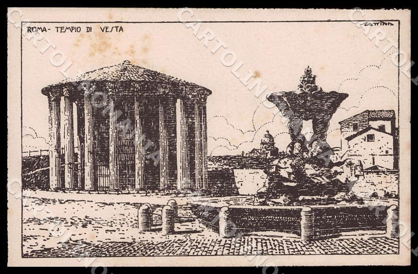Roma Città Scattina Tempio Vesta cartolina GM1242 – fronte