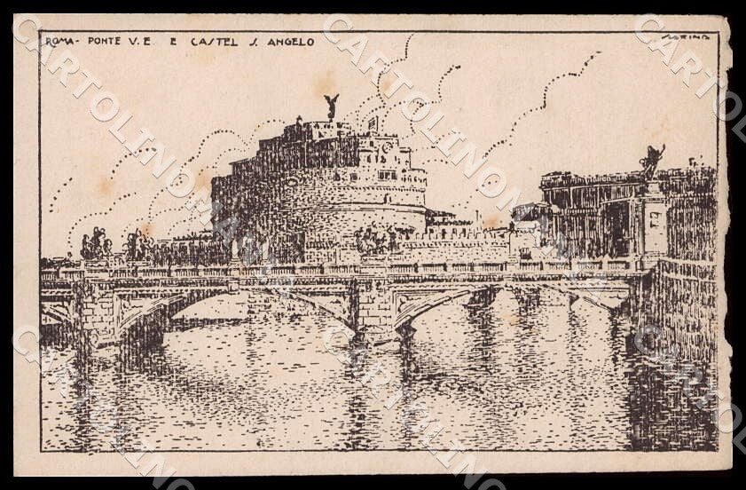 Roma Città Scattina Ponte Vittorio Emanuele Castel Sant'Angelo cartolina GM1246 – fronte