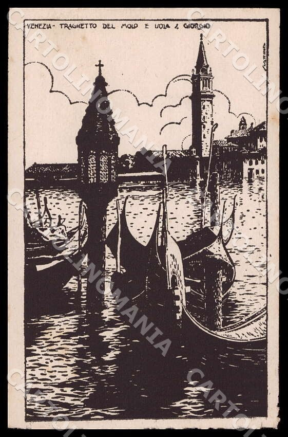 Venezia Città Scattina Traghetto Molo Isola San Giorgio Gondola cartolina GM1250 – fronte