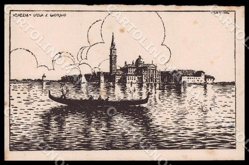 Venezia Città Scattina Isola San Giorgio Gondola cartolina GM1251 – fronte