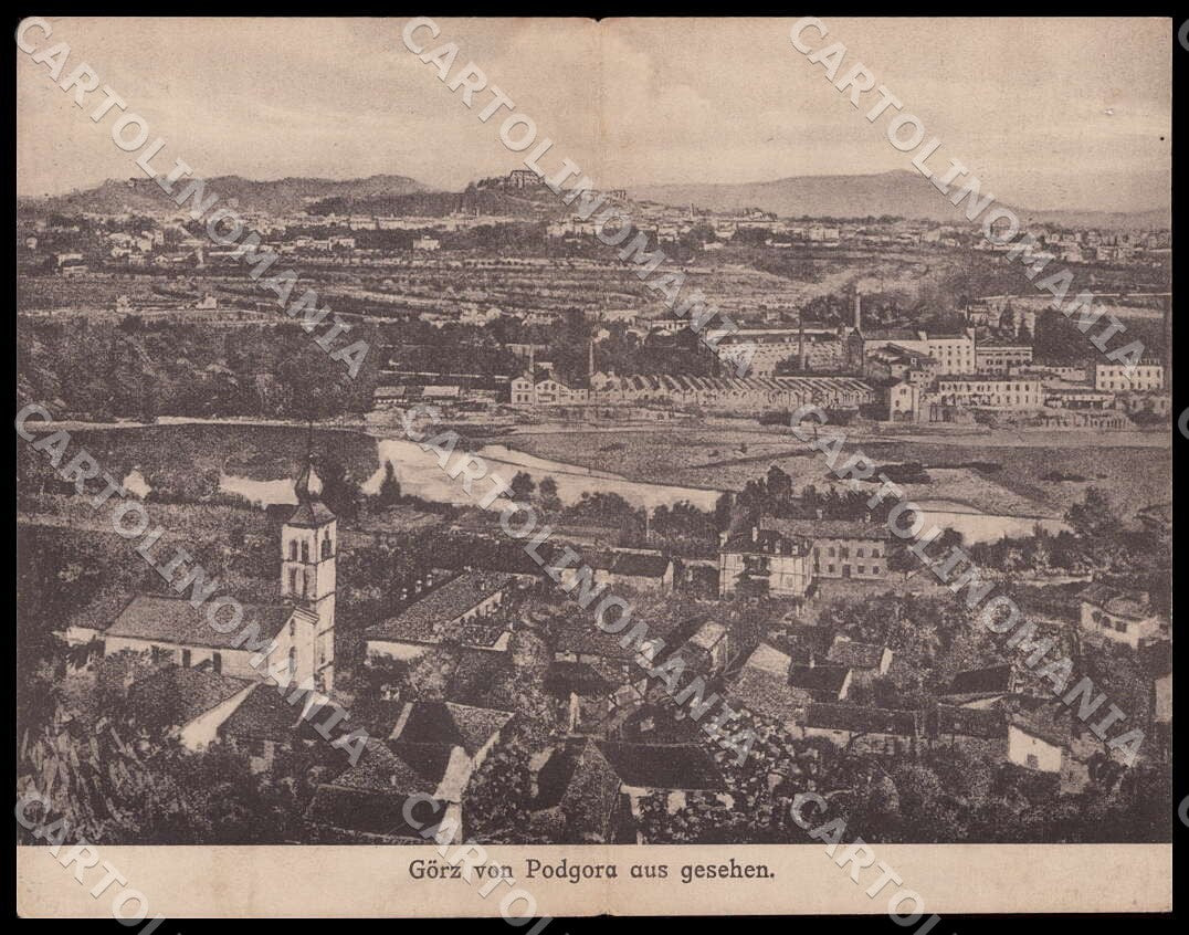 Gorizia Città Podgora gesehen Stabilimento Doppia cartolina GM1255 – fronte