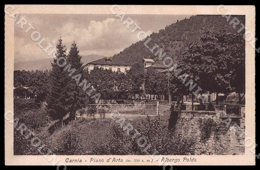 Udine Arta Terme Carnia Piano Albergo Poldo PIEGHINA cartolina GM1261 – fronte