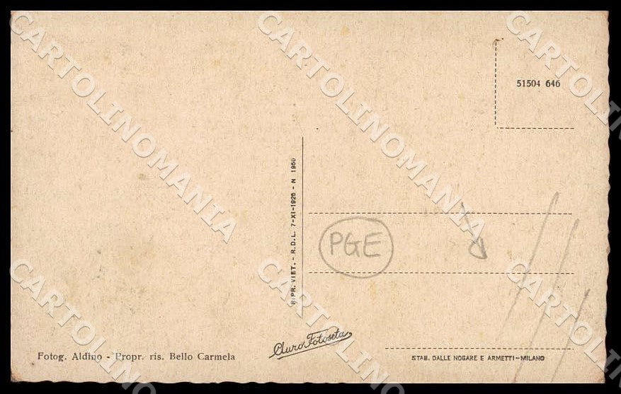 Potenza Lagonegro Monte Serino PIEGHINE SCOLLATA cartolina GM1266 – retro