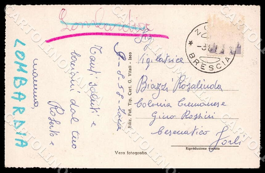 Brescia Zone Stazione Climatica Alpina Foto cartolina GM1293 – retro