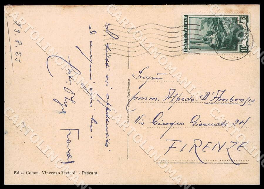 Pescara Città mare nostro Barca FG cartolina GM1303 – retro