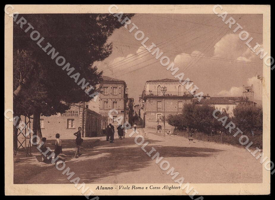 Pescara Alanno Viale Roma Corso Alighieri STRAPPINO SCOLLATA FG cartolina GM1314 – fronte