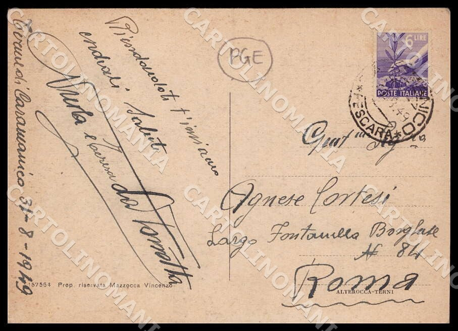 Pescara Caramanico Viale Stabilimento Termale PIEGHINE FG cartolina GM1320 – retro