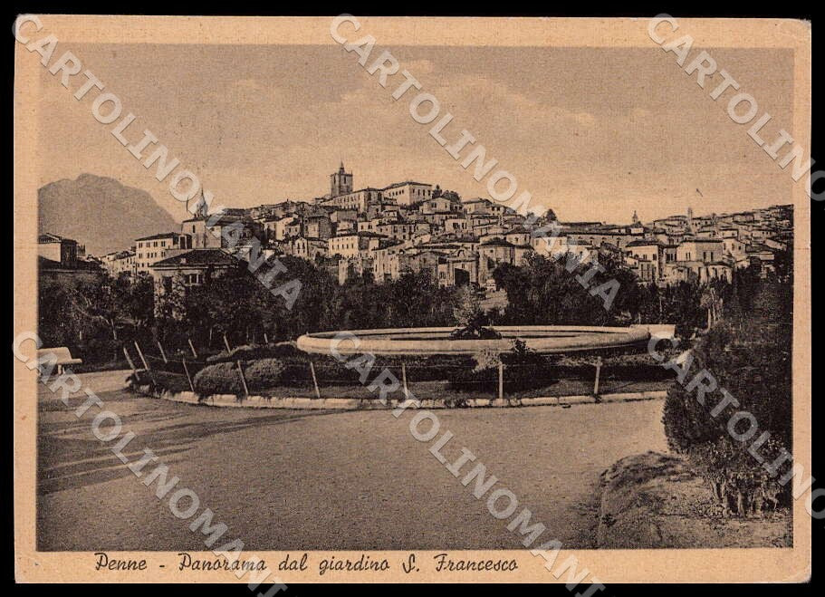 Pescara Penne Panorama giardino San Francesco FORI STRAPPINO FG cartolina GM1327 – fronte