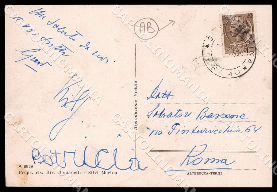 Teramo Silvi Marina Casa Maestro Enam Alterocca ABRASA FG cartolina GM1331 – retro