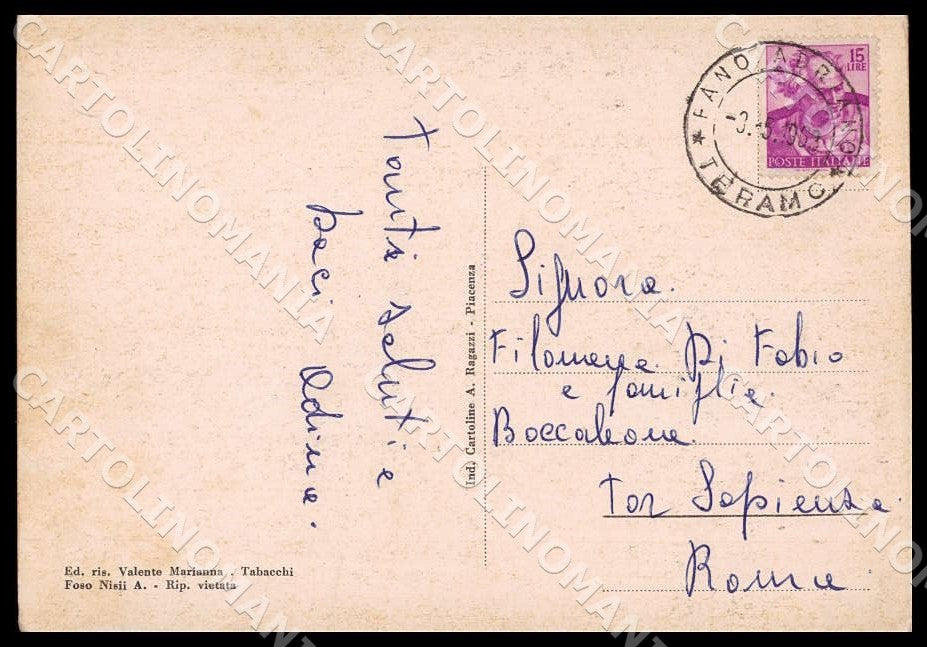 Teramo Fano Adriano Veduta Parziale Est FG cartolina GM1339 – retro