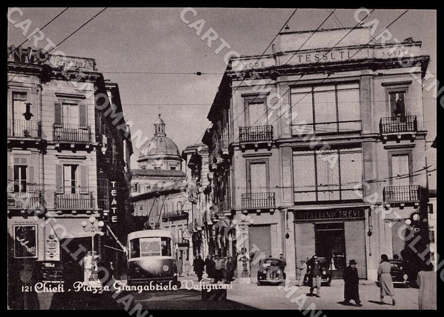 Chieti Città Piazza Giangabriele Valignani Filovia Auto FG cartolina GM1353 – fronte