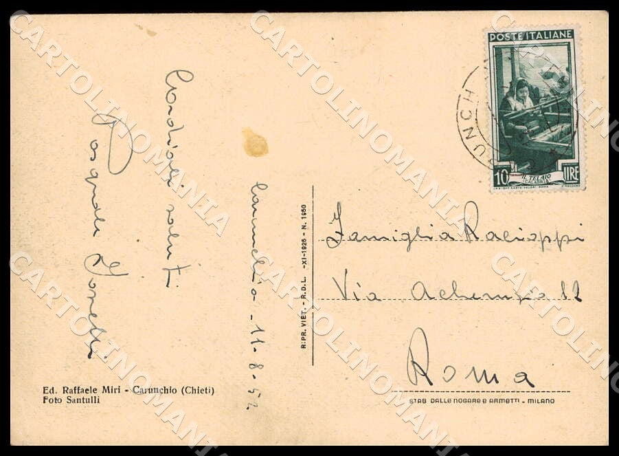 Chieti Carunchio Panorama FG cartolina GM1357 – retro