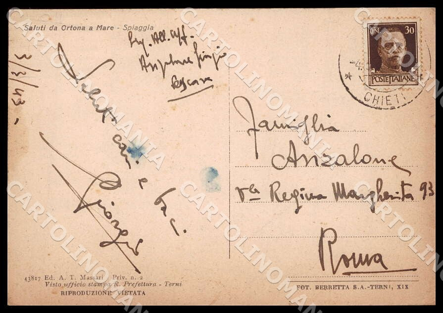 Chieti Ortona Saluti da Spiaggia FG cartolina GM1361 – retro