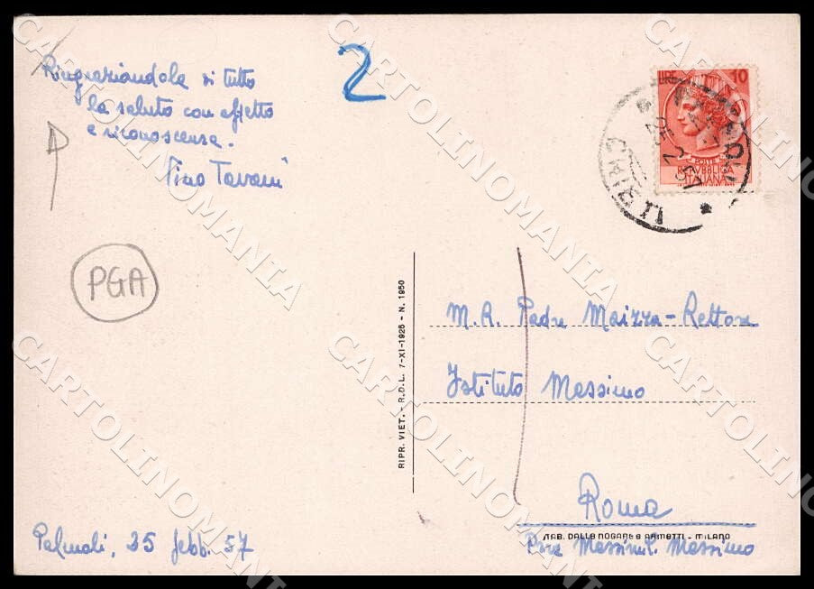 Chieti Palmoli Monumento Caduti 1915 1918 Torre PIEGHINA FG cartolina GM1363 – retro