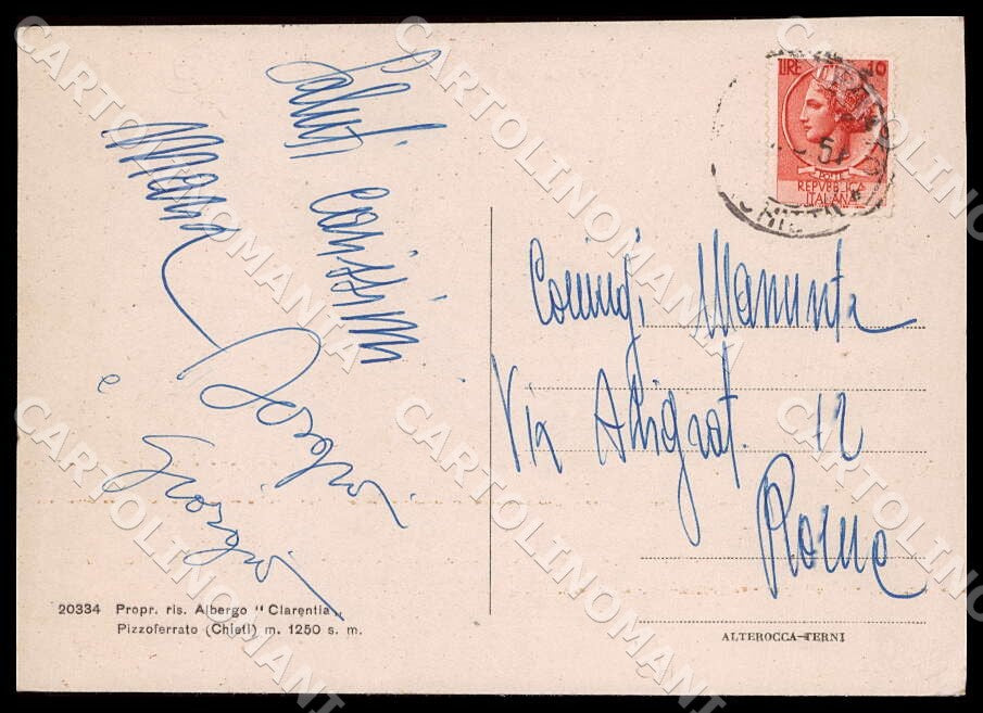 Chieti Pizzoferrato Panorama Alterocca FG cartolina GM1364 – retro