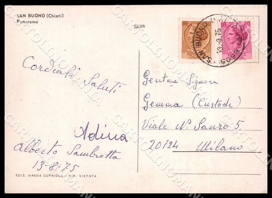 Chieti San Buono Panorama FG cartolina GM1366 – retro