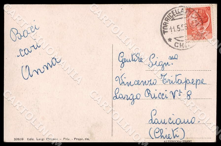 Chieti Torricella Peligna Corso Umberto I Alterocca FG cartolina GM1367 – retro