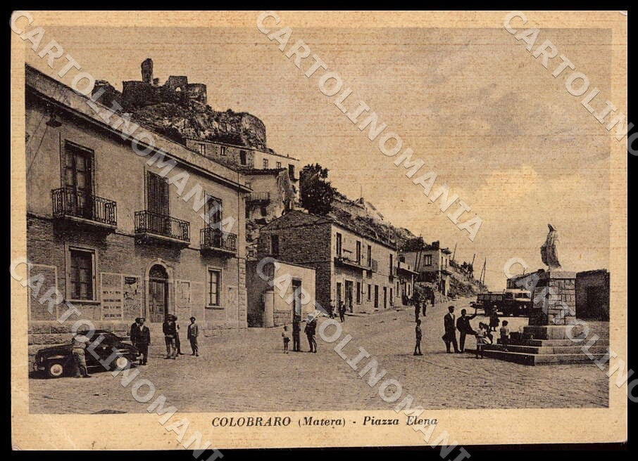 Matera Colobraro Piazza Elena Auto PIEGHINE FG cartolina GM1370 – fronte