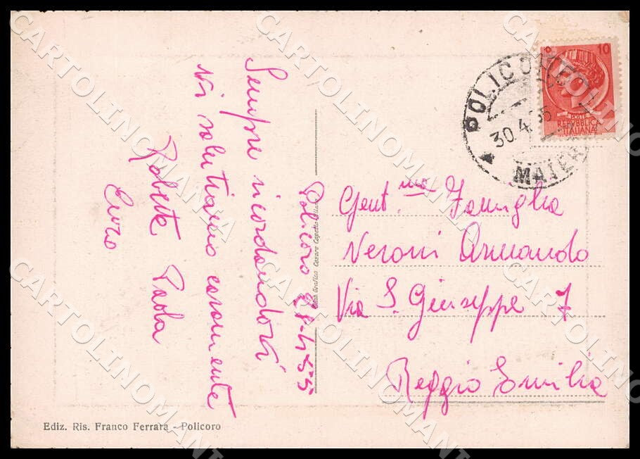 Matera Policoro Viale Borgata FG cartolina GM1379 – retro