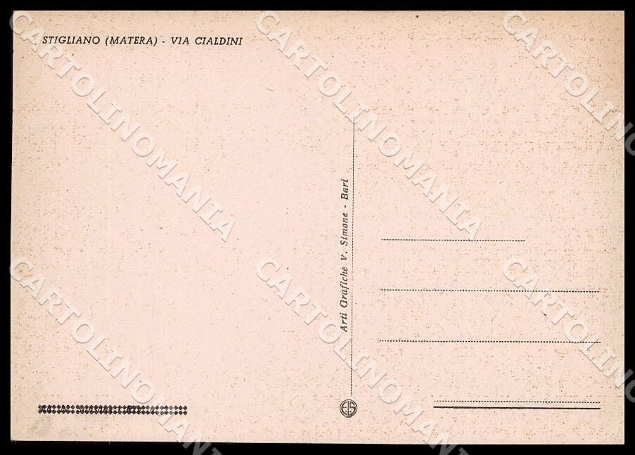 Matera Stigliano Via Cialdini FG cartolina GM1380 – retro