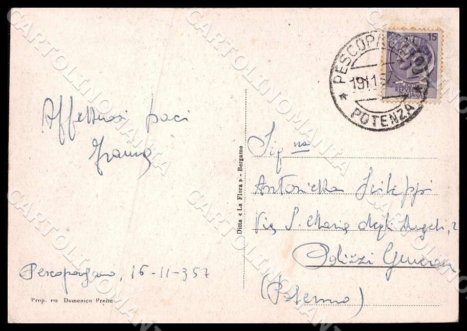 Potenza Pescopagano Veduta San Giovanni Castello FG cartolina GM1386 – retro
