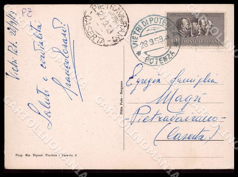Potenza Vietri di Potenza Panorama FG cartolina GM1394 – retro
