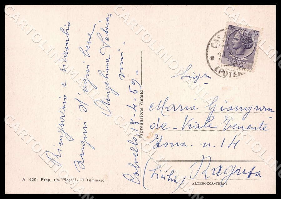 Potenza Calvello Panorama Alterocca FG cartolina GM1398 – retro