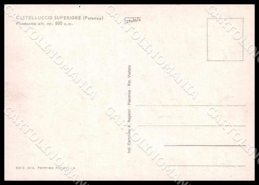 Potenza Castelluccio Superiore Panorama FG cartolina GM1400 – retro