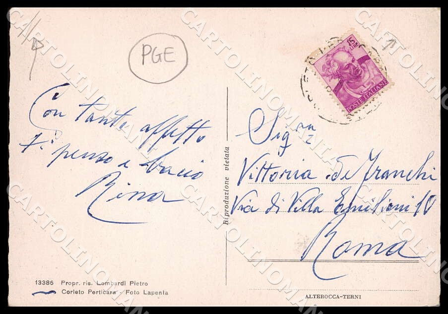 Potenza Corleto Perticara Nuovo Rione Gersa PIEGHINE FG cartolina GM1401 – retro