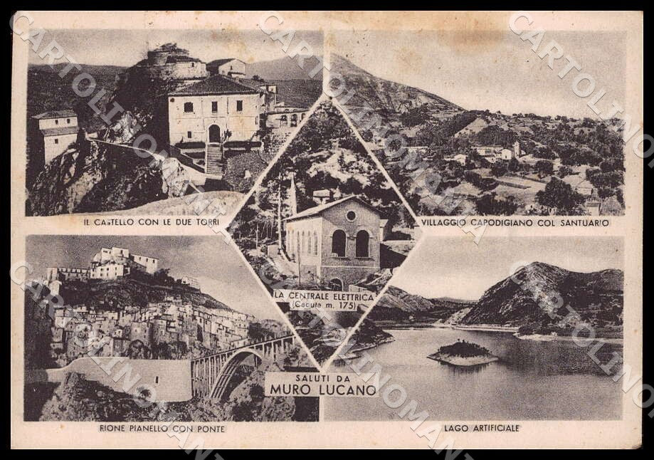 Potenza Muro Lucano Saluti da Castello ABRASA MACCHIE FG cartolina GM1408 – fronte
