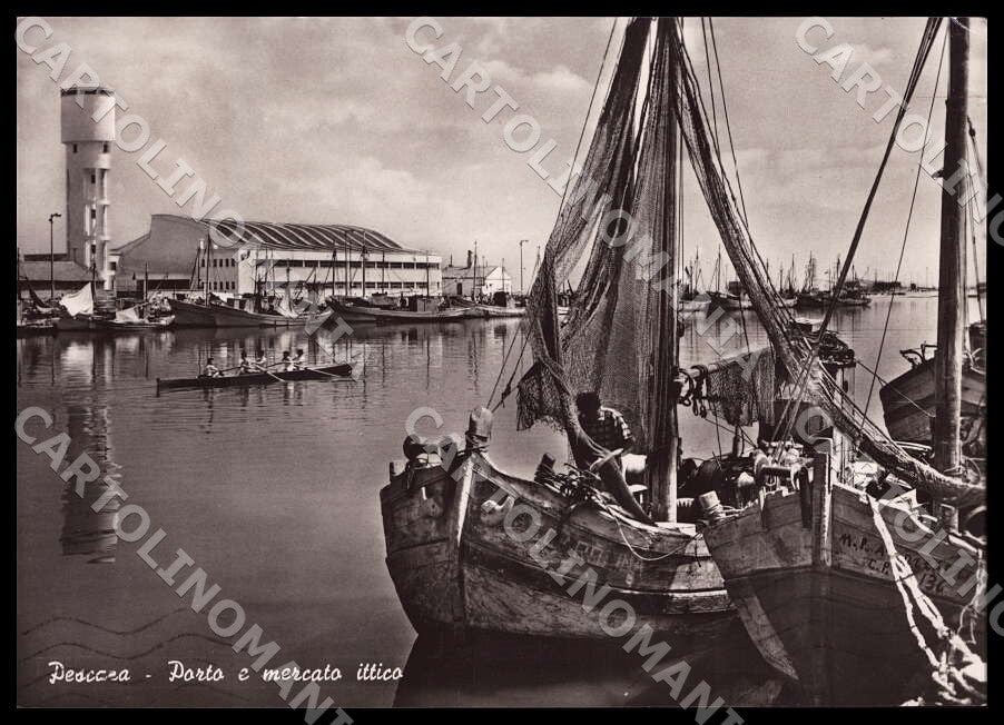 Pescara Città Porto mercato ittico Barca PIEGHINA FG Foto cartolina GM1418 – fronte