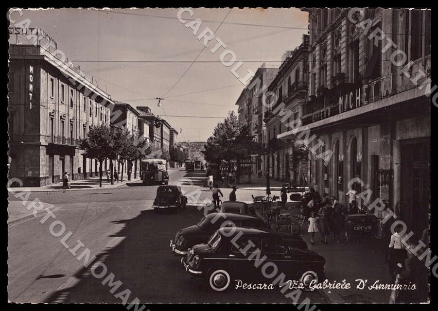 Pescara Città Via Gabriele D'Annunzio Auto Cinema Bar FG Foto cartolina GM1422 – fronte