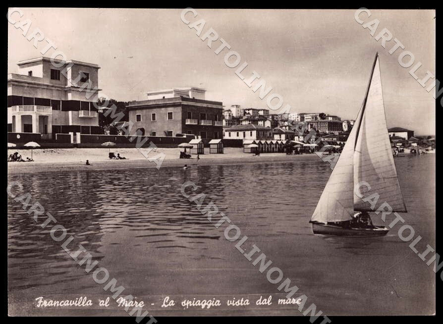 Chieti Francavilla al Mare Spiaggia vista Barca FG Foto cartolina GM1429 – fronte